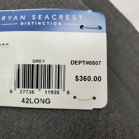 $360 Ryan Seacrest Men's Modern Fit Suit jacket Blazer Jacket Gray Size 42L NEW - Picture 5 of 11